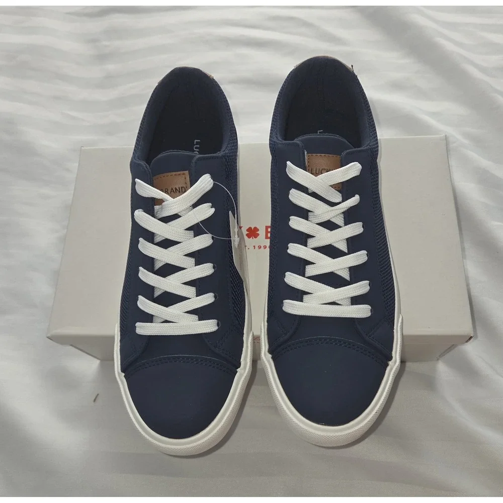 Lucky Brand Mens Navy Blue Mesh Low Top‎ Sneakers Navy  New Size 9